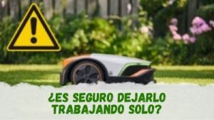 robot cortacésped funcionando solo